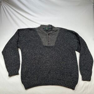 Club Room Mens 100% Cotton Mock Neck 3 Button Sweater Knit Size Large